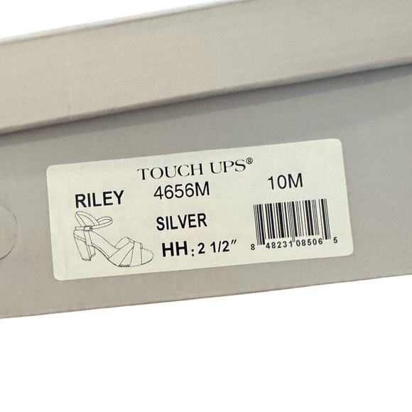 Benjamin Walk Riley Silver Glitter Strappy Block Heel Sandals 10 NWT - Picture 7 of 8